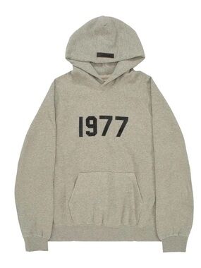 Essentials Fear Of God Dark Oatmeal 1977 Hoodie, Small/S